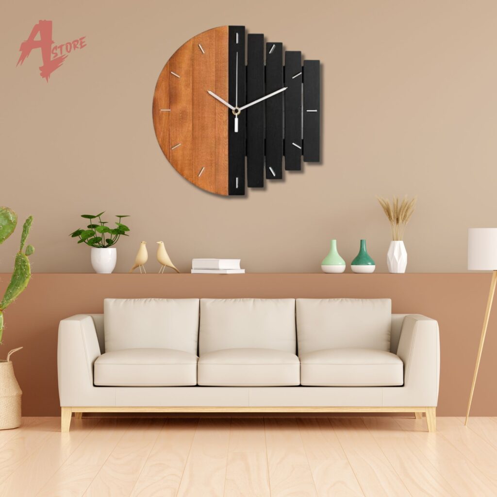 Abstract Industrial-Style Creative Wood Wall Clock Household Artistic Decor